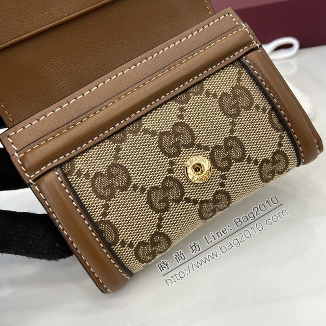 Gucci專櫃古馳最新款圓形互扣式雙G標識卡片夾卡包零錢包 jh2683型號：818811